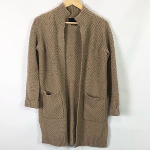 Cynthia Rowley Wool Blend Open Front Long Cardigan Sweater Pockets size xsmall